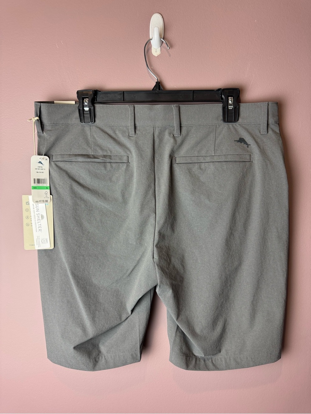 NWT Tommy Bahama Chip Shot Short Gray Flat Front Performance Shorts 34 - Picture 3 of 8